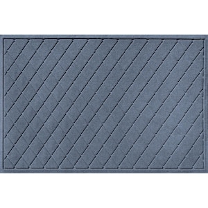 Aqua Shield Argyle Bluestone 45 in. x 70 in. Recycled Polyester/Rubber Indoor Outdoor Door Mat