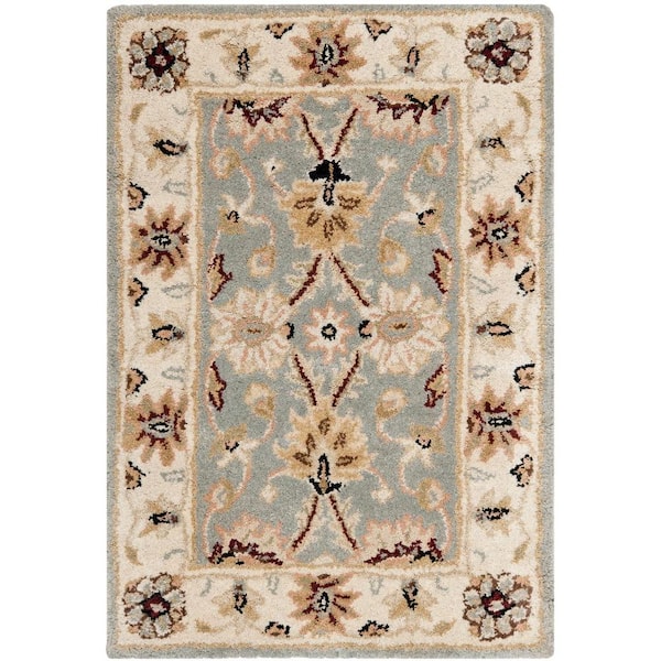 SAFAVIEH Antiquity Light Blue/Ivory 2 ft. x 4 ft. Border Area Rug