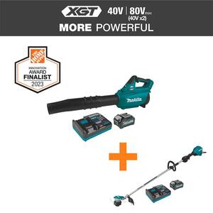 40V Max XGT Brushless Cordless Blower Kit (4.0Ah) with XGT Brushless Cordless 15" String Trimmer Kit (4.0Ah)