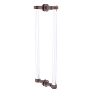 Clearview 18 in. Back to Back Shower Door Pull with Groovy Accents in Antique Copper
