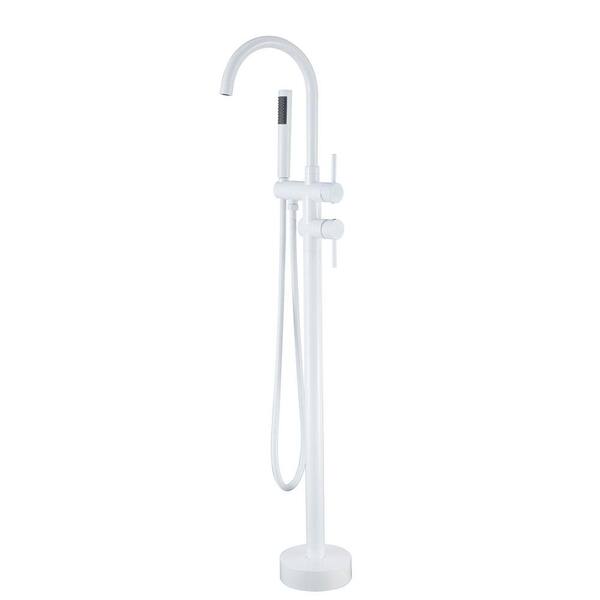 matrix decor 40.67 in Height Free Standing Tub Faucet with Shower in White