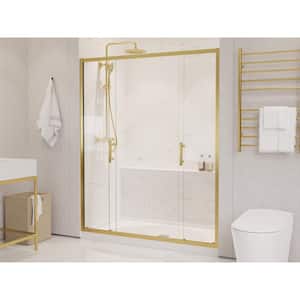 Enchant 60.4 in. x 70 in. Framed Sliding Shower Door in Brushed Gold