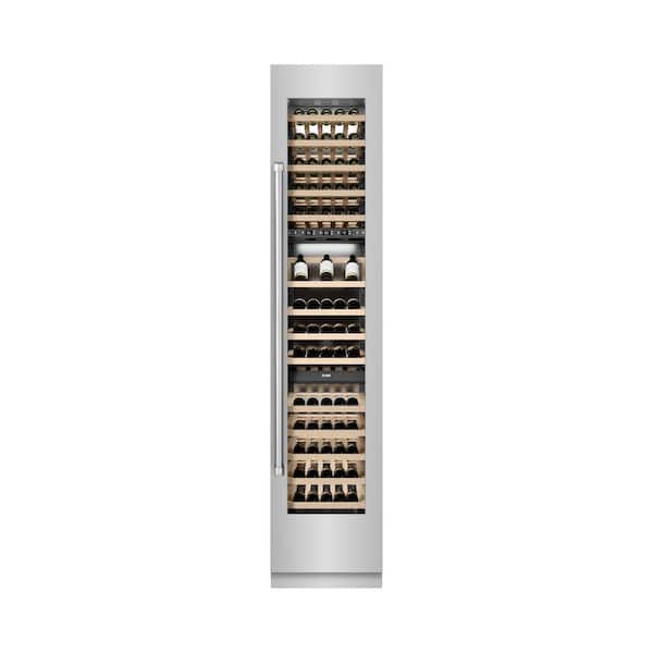 18 in. 9.0 cu. ft. Triple Zone 68-Bottle Right Hinge Column Wine Cooler in Stainless Steel