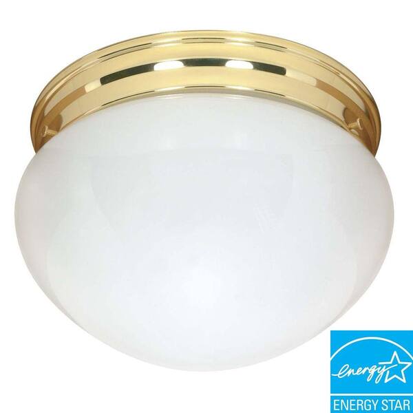 Green Matters 2-Light Polished Brass Large Mushroom Flushmount