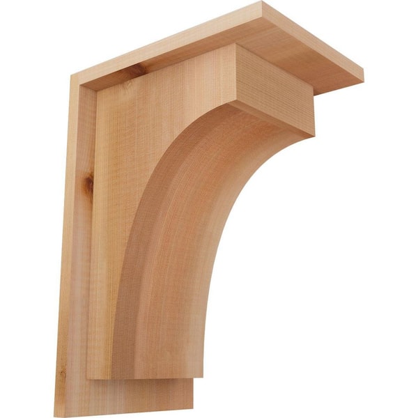 Ekena Millwork 7-1/2 in. x 10 in. x 14 in. Western Red Cedar Huntington Smooth Corbel with Backplate