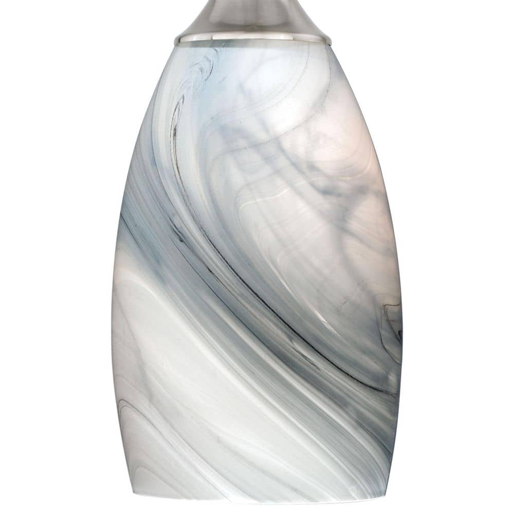 Milano Satin Nickel Mini Pendant with Marble Swirl Glass