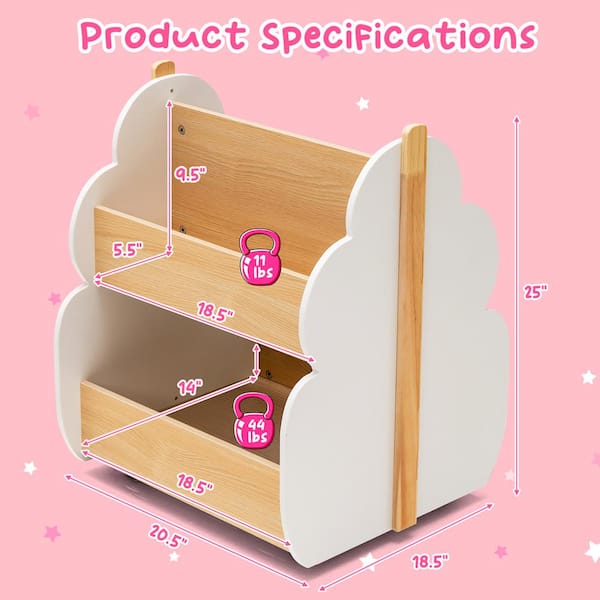 Costway Kids Toy Storage Organizer W/ Bins & Multi-layer Shelf For