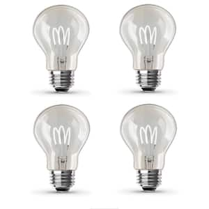 40-Watt Equivalent A19 Dimmable H Shape Filament Clear Glass E26 Vintage Edison LED Light Bulb, Daylight (4-Pack)