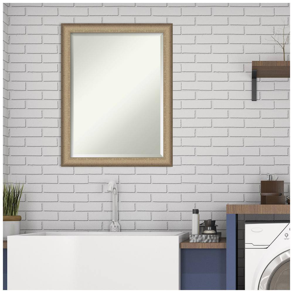 Elegant Brushed Bronze Rectangular Vanity Wall Mirror 21" x 27"