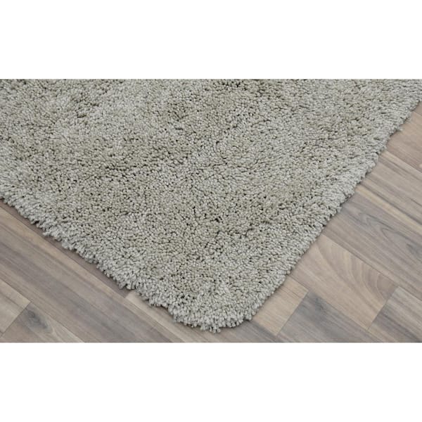 Serendipity Taupe 22 in. x 60 in. Washable Bathroom Accent Rug