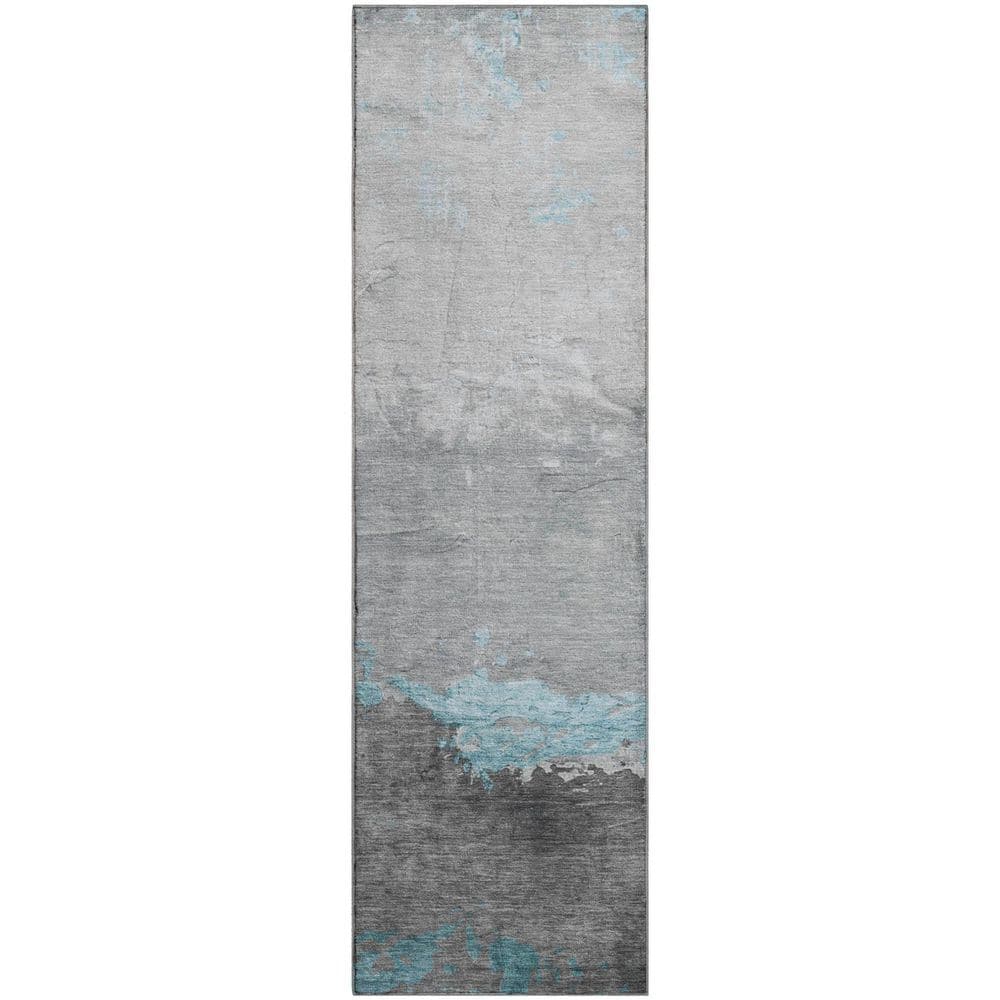 Mayfield Premium Machine Washable Abstract AMF1885 Teal 2 ft. 3 in. x 7 ft. 6 in. Runner Rug price history on PriceWatchPro
