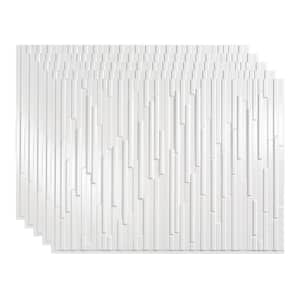 18.25 in. x 24.25 in. x 0.028 in. Skyline Vinyl Backsplash Panel in Gloss White (5-Pack)