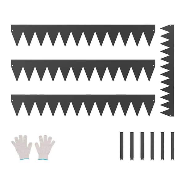 40 in. x 6 in. x 0.06 in. Steel Landscape Edging Rust-Resistant Galvanized Metal Garden Border for Outdoor 4-Pack Black