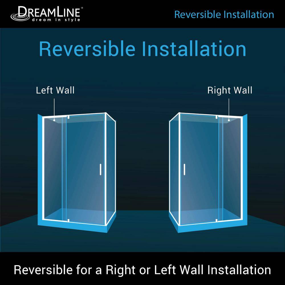 Flex 60" Chrome Semi-Frameless Rectangular Shower Enclosure with Clear Glass
