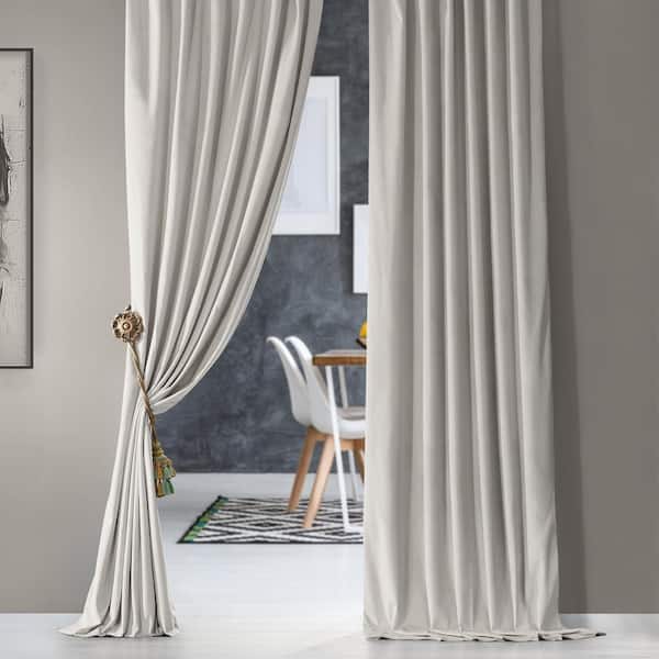 Modern Beige 96" H Velvet Curtain Long Panel Window Treatment Drape Housewares 