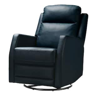 Prudencia Navy Rocker Recliner with Wingback