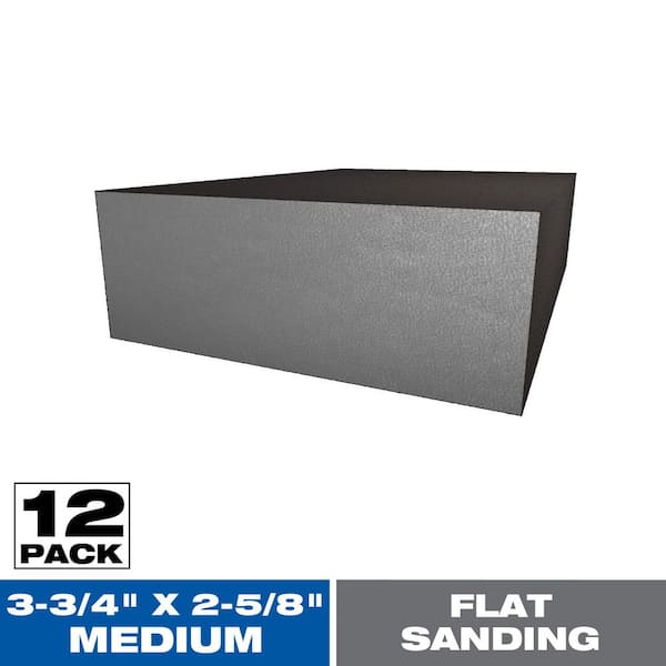 4-1/2 in. x 2-5/8 in. x 1 in. Medium 60 Grit Flat Sanding Sponge (12-Pack)