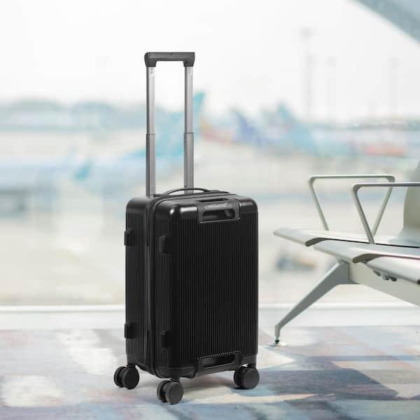 HIKOLAYAE 3-Piece Black ABS Hardside Spinner Luggage Set (20/24/28