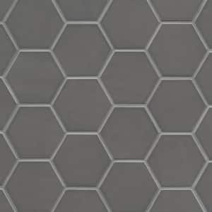 Hedron Hexagon 4 in. x 5 in. Glossy Storm Ceramic Wall Tile (5.38 sq. ft./Case)