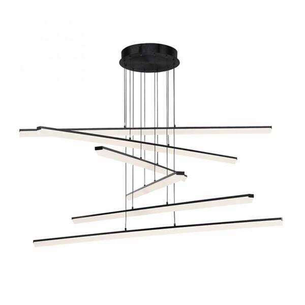Stack 6-Light 720-Watt Equivalent Integrated LED Black Pendant with Acrylic Shade