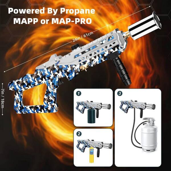 JFVKAF 24 Inch Metal Propane Torch Gun Adjustable Flame High Heat