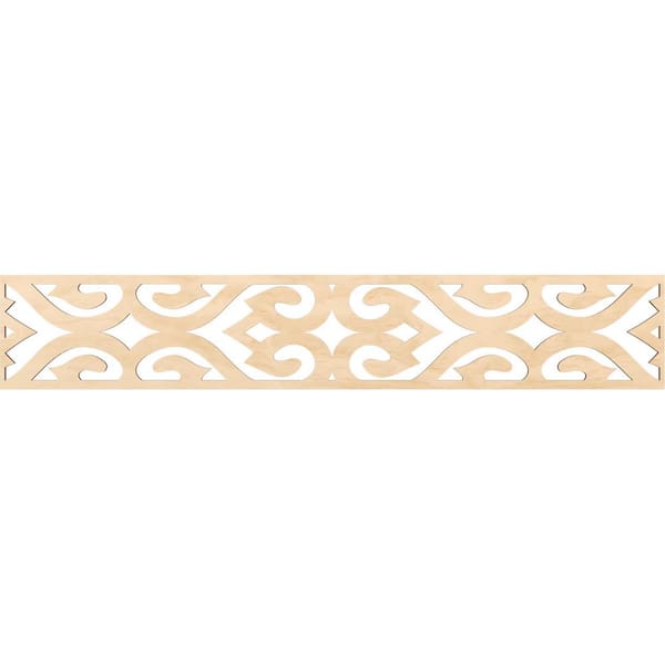 Ekena Millwork Keene Fretwork 0.25 in. D x 46.625 in. W x 8 in. L Birch Wood Panel Moulding