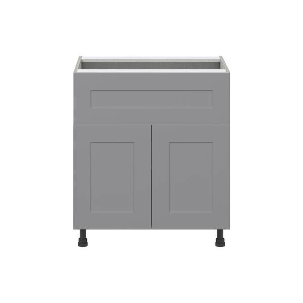 J COLLECTION Bristol Painted Slate Gray Shaker Assembled Sink Base Kitchen Cabinet (30 in. W x 34.5 in. H x 24 in. D)