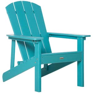 Turquoise Plastic Adirondack Chair with High Back and Wide Seat