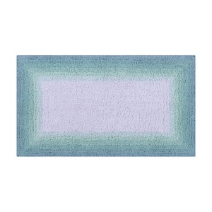 Torrent Collection 24 in. x 40 in. Blue 100% Cotton Rectangle Bath Rug