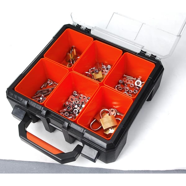 TACTIX 13 in. Plastic Portable Tool Box with 6 Bins 320062 - The
