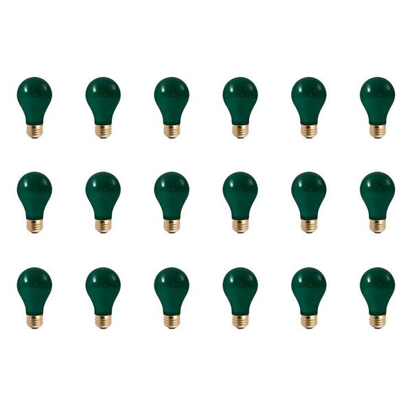 Bulbrite 40-Watt A19 Ceramic Green Dimmable Incandescent Light Bulb (18-Pack)