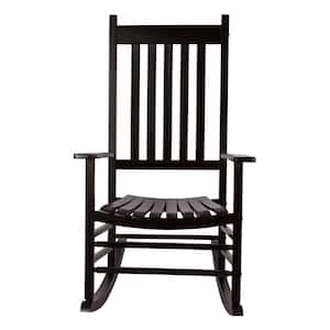 Hampton Bay Patio Black Wood Outdoor Rocking Chair Rocker-02