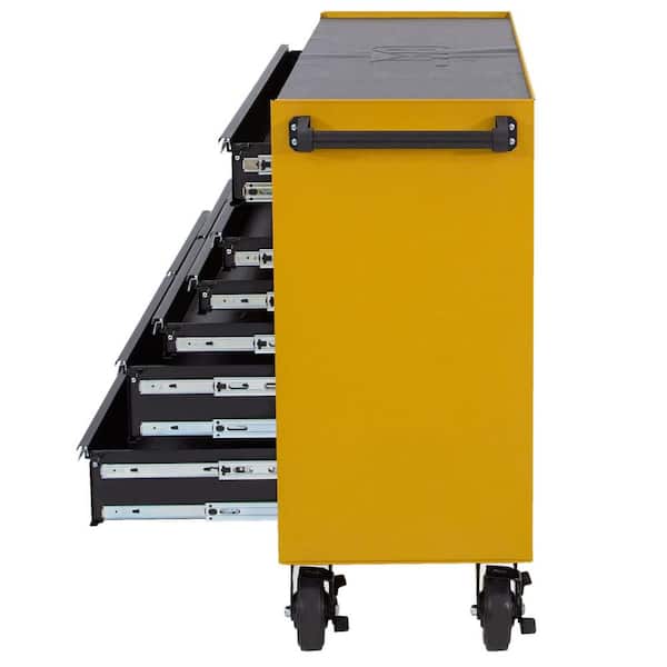 CAT Heavy Duty 52 in. W x 18 in. D 11-Drawer Yellow 16-Gauge Steel Rolling Tool Cabinet with Keyed Locking System