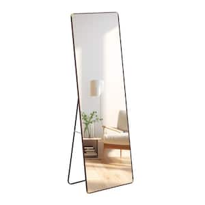 23 in. W x 65 in. H Rectangle Cherry Framed Floor Standing Mirror, Wall Mounted Mirror for Bathroom, Bedroom