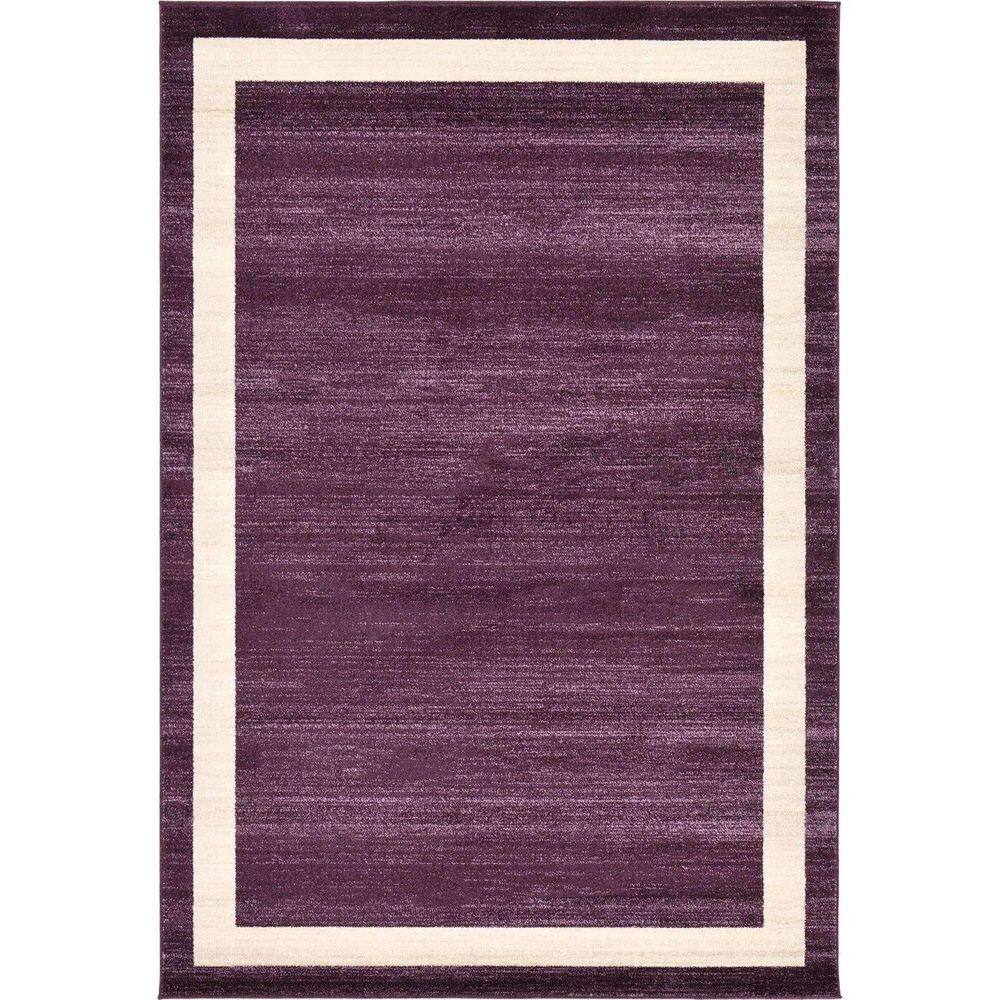 Purple Polypropylene 6 ft. x 9 ft. Solid Color Indoor Area Rug