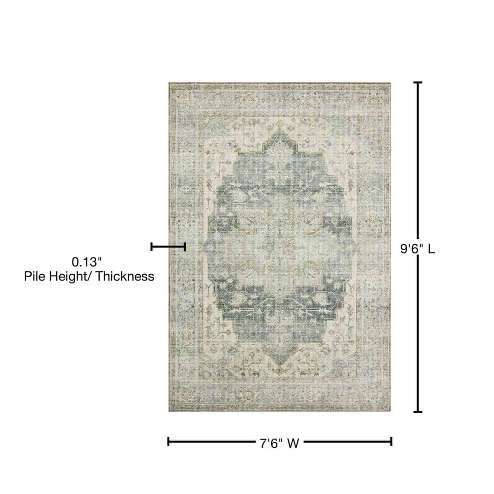 Skye 7'-6" x 9'-6" Charcoal/Dove Stain-Resistant Synthetic Area Rug