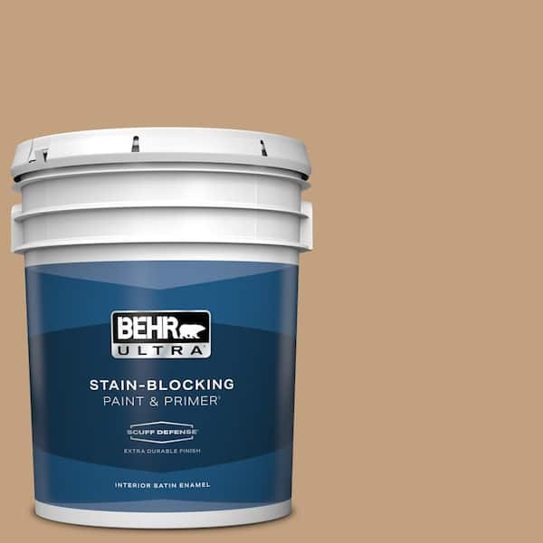 BEHR ULTRA 5 gal. #S280-4 Real Cork Extra Durable Satin Enamel Interior Paint & Primer