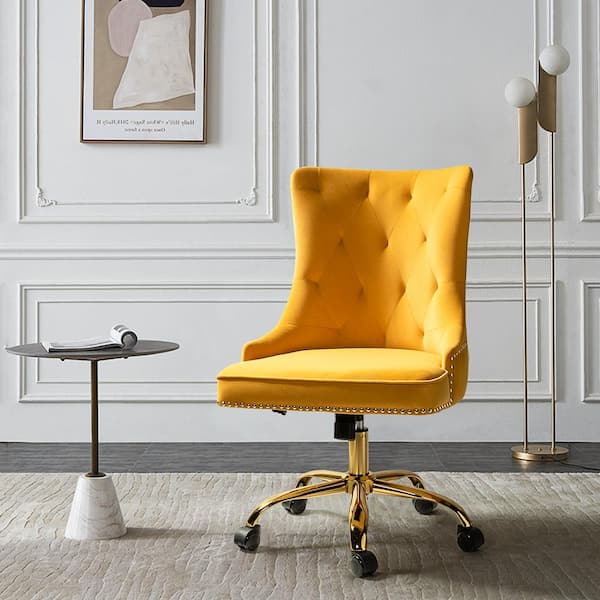 mustard swivel chair