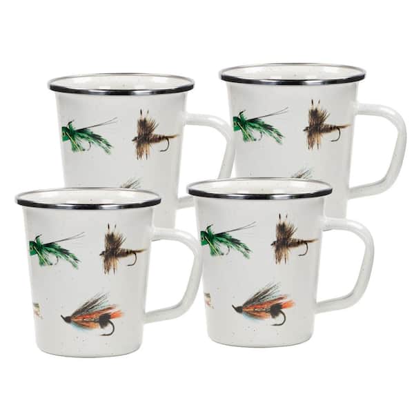 Golden Rabbit Fishing Fly Enamelware Coffee Mug 12 oz.
