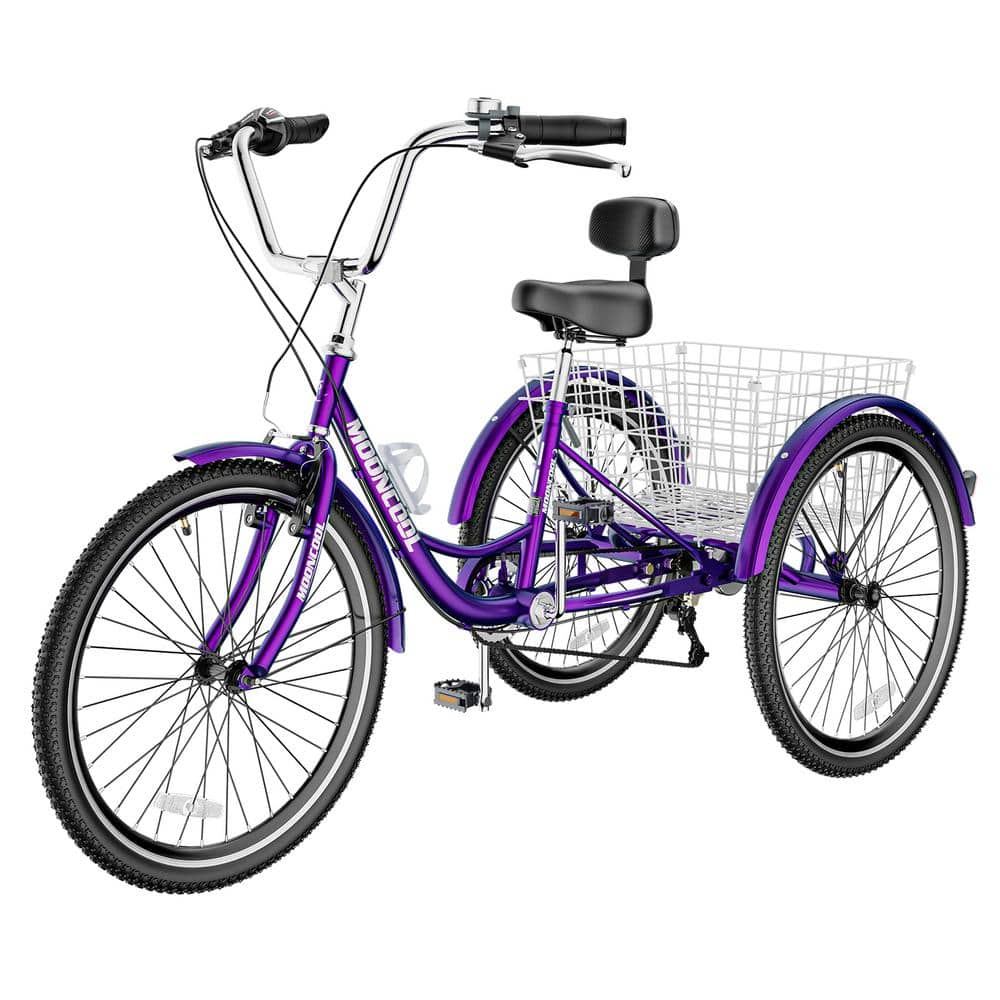 青紫色 シティサイクル 3輪 バスケット付き purples-lavenders-aboron-bikes