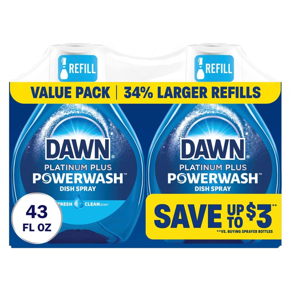 Dawn Platinum Powerwash 21.5 oz. 2-Pack Fresh Scent Hand Dish Soap Spray Refill
