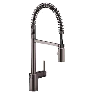 Align Single Handle Pre-Rinse Spring Pulldown Sprayer Kitchen Faucet with MotionSense Wave in in Black Stainless