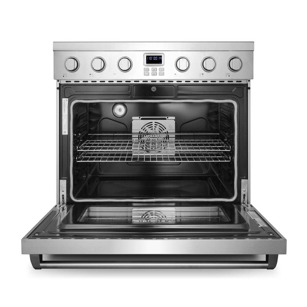 36" Stainless Steel Electric Convection Range with Ceramic Glass Cooktop