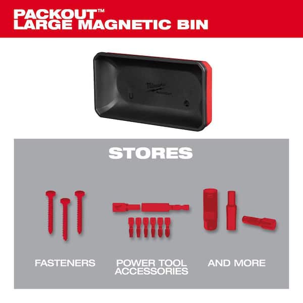 Milwaukee PACKOUT Large Magnetic Bin Tool Holder 48-22-8071 - The