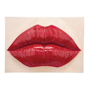 21 in. x 29.5 in. Pop Art Lips Wall Sculpture