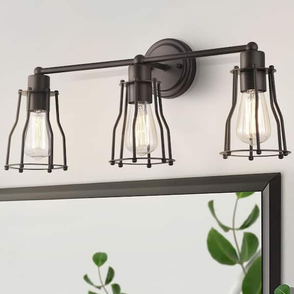 Florence 24 in. 3-Light Metal Oil Rubbed Bronze Vanity Light