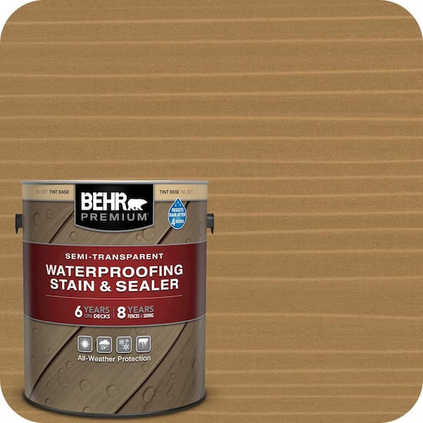 BEHR PREMIUM 1 gal. #ST-154 Chatham Fog Semi-Transparent Waterproofing Exterior Wood Stain and Sealer