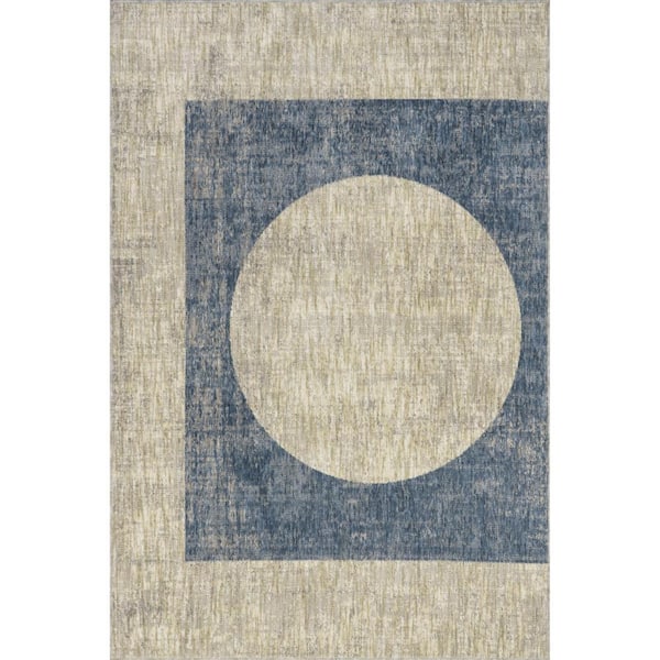nuLOOM Nyra Mid-Century Modern Geometric Blue 5 ft. x 8 ft. Contemporary Area Rug