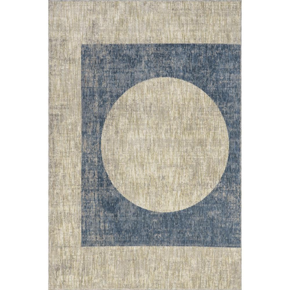 nuLOOM Nyra Mid-Century Modern Geometric Blue 8 ft. x 10 ft. Contemporary Area Rug