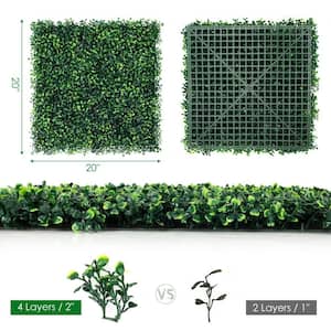 12-Piece 20 in. L x 20 in. W PE Garden Fence Artificial Boxwood Panels